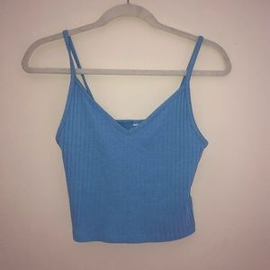 H&M baby blue crop top